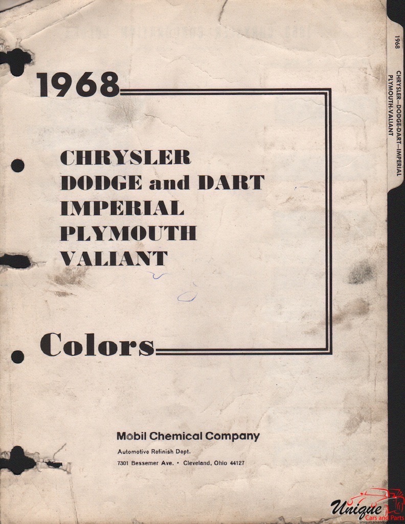 1968 Chrysler Paint Charts Arco 1